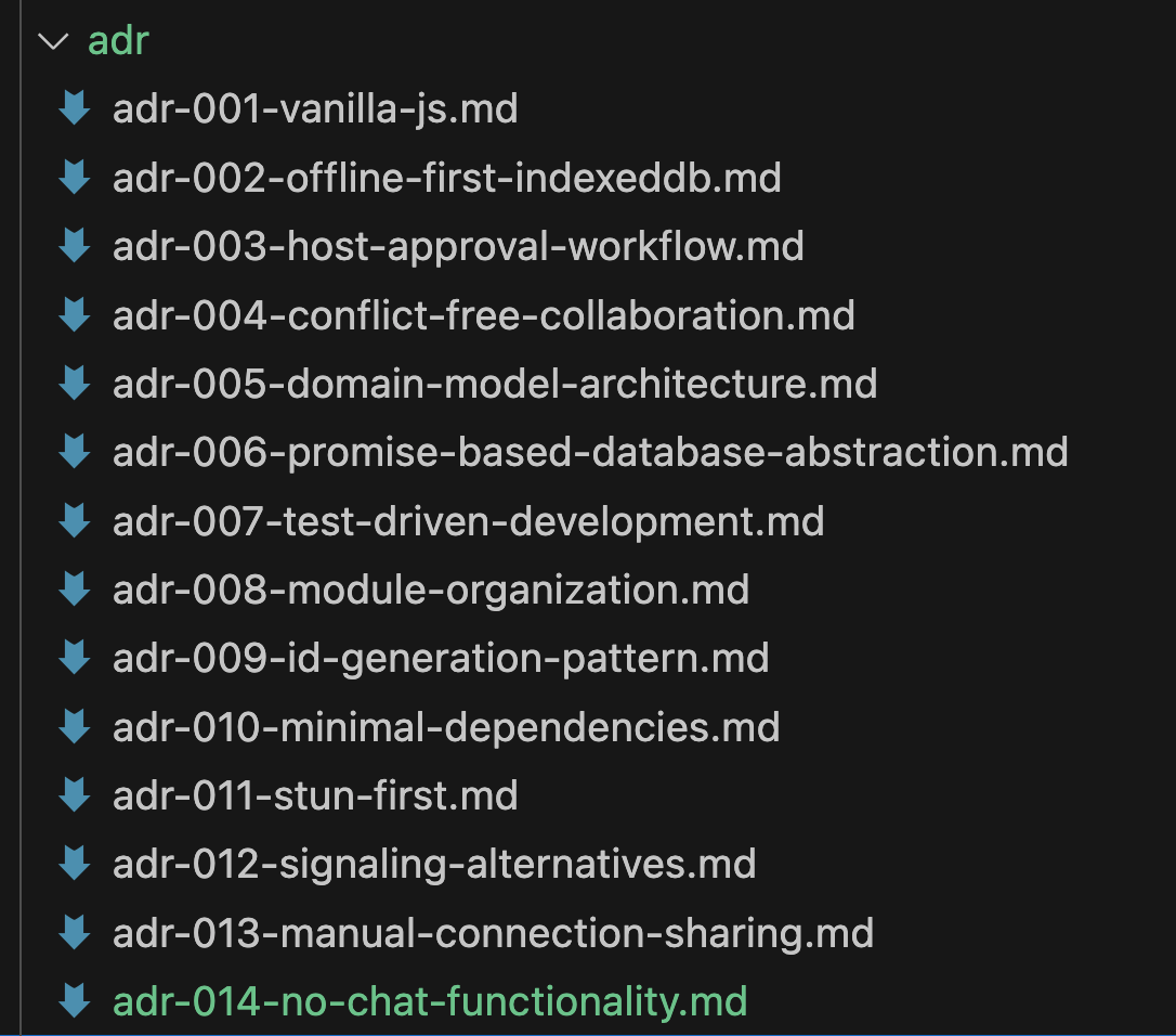 ADRs were created while writing this software