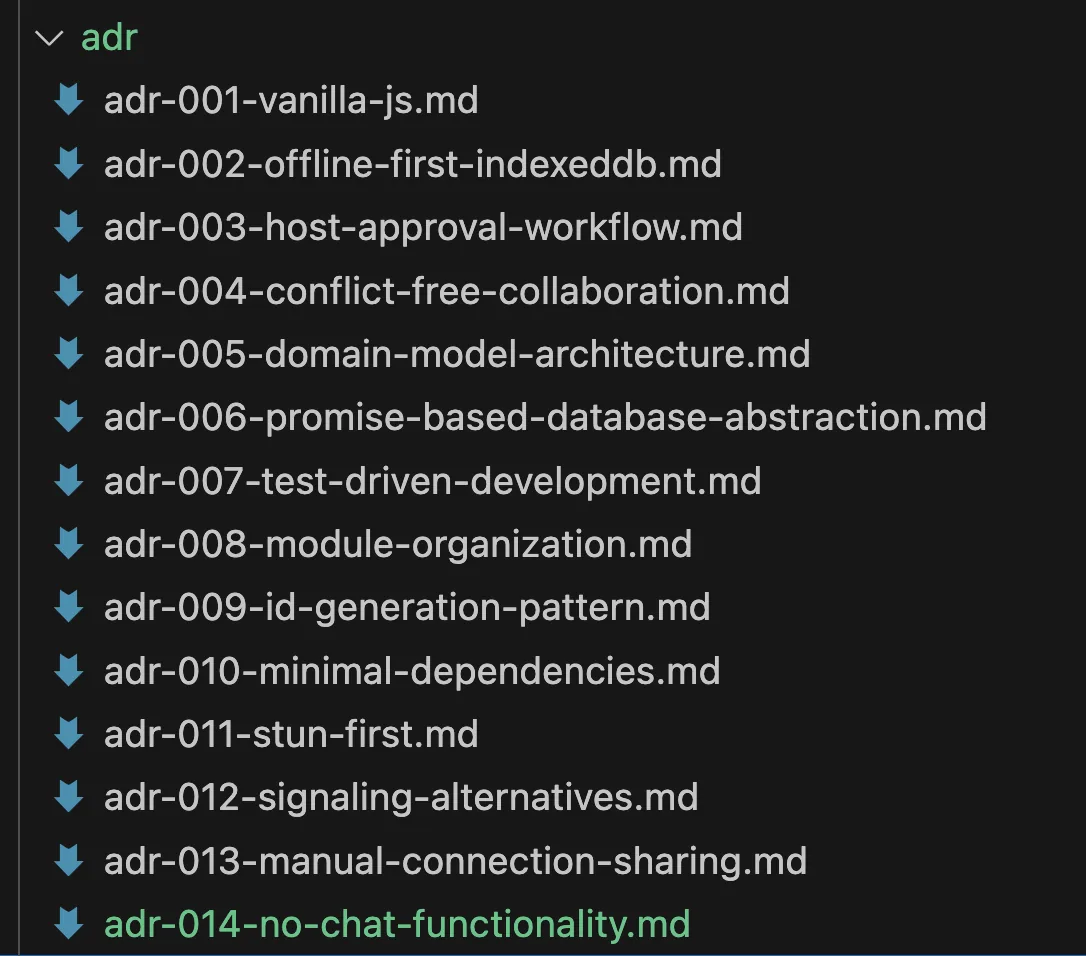 ADRs were created while writing this software